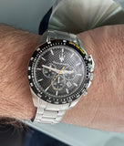 Buy Shop Maserati Traguardo Black Dial Silver Chronograph with Tachymeter Watch For Men - R8873612042 USA Online