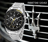 Buy Shop Maserati Traguardo Black Dial Silver Chronograph with Tachymeter Watch For Men - R8873612042 USA Online