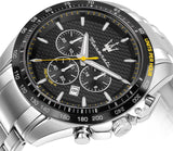 Buy Shop Maserati Traguardo Black Dial Silver Chronograph with Tachymeter Watch For Men - R8873612042 USA Online