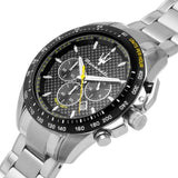 Buy Shop Maserati Traguardo Black Dial Silver Chronograph with Tachymeter Watch For Men - R8873612042 USA Online