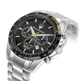 Buy Shop Maserati Traguardo Black Dial Silver Chronograph with Tachymeter Watch For Men - R8873612042 USA Online