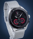Buy Shop Maserati Traguardo Black Dial Silver Mesh Bracelet Watch For Men - R8873612005 USA Online