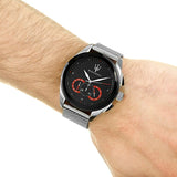 Buy Shop Maserati Traguardo Black Dial Silver Mesh Bracelet Watch For Men - R8873612005 USA Online