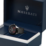 Buy Shop Maserati Traguardo Black Dial Silver Mesh Bracelet Watch For Men - R8873612005 USA Online