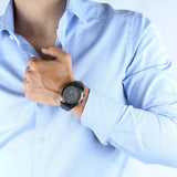 Buy Shop Maserati Traguardo Black Leather Strap Quartz Black Dial Watch For Men - R8871612019 USA Online
