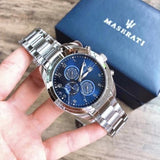 Buy Shop Maserati Traguardo Blue Dial Silver Steel Strap Watch For Men - R8853112505 USA Online