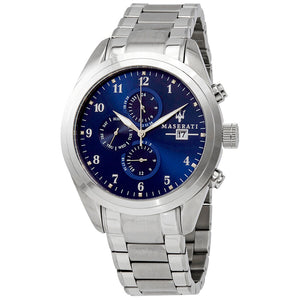 Buy Shop Maserati Traguardo Blue Dial Silver Steel Strap Watch For Men - R8853112505 USA Online