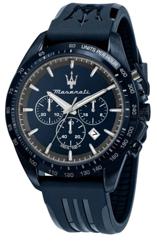 Buy Shop Maserati Traguardo Blue Edition Chronograph Blue Dial Blue Silicon Strap Watch for Men - R8871612042 USA Online