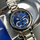 Buy Shop Maserati Traguardo Chronograph 45mm Blue Dial Stainless Steel Watch For Men - R8873612014 USA Online