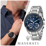 Buy Shop Maserati Traguardo Chronograph 45mm Blue Dial Stainless Steel Watch For Men - R8873612014 USA Online