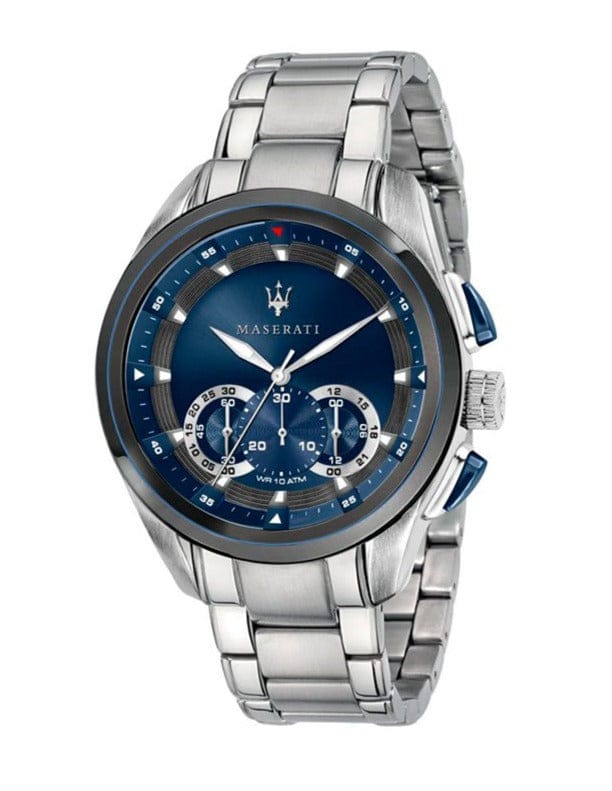 Buy Shop Maserati Traguardo Chronograph 45mm Blue Dial Stainless Steel Watch For Men - R8873612014 USA Online