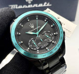 Buy Shop Maserati Traguardo Chronograph Aqua Edition Black Dial Black Steel Strap Watch For Men - R8873644002 USA Online