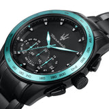 Buy Shop Maserati Traguardo Chronograph Aqua Edition Black Dial Black Steel Strap Watch For Men - R8873644002 USA Online