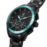 Buy Shop Maserati Traguardo Chronograph Aqua Edition Black Dial Black Steel Strap Watch For Men - R8873644002 USA Online
