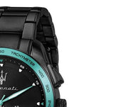 Buy Shop Maserati Traguardo Chronograph Aqua Edition Black Dial Black Steel Strap Watch For Men - R8873644002 USA Online