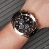 Buy Shop Maserati Traguardo Chronograph Black Dial Black Leather Strap Watch For Men - R8871612002 USA Online