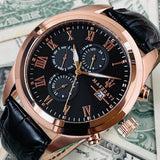 Buy Shop Maserati Traguardo Chronograph Black Dial Black Leather Strap Watch For Men - R8871612002 USA Online