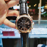 Buy Shop Maserati Traguardo Chronograph Black Dial Black Leather Strap Watch For Men - R8871612002 USA Online