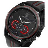Buy Shop Maserati Traguardo Chronograph Black Dial Black Leather Strap Watch for Men - R8871612023 USA Online