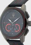 Buy Shop Maserati Traguardo Chronograph Black Dial Black Leather Strap Watch for Men - R8871612023 USA Online