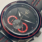 Buy Shop Maserati Traguardo Chronograph Black Dial Black Leather Strap Watch for Men - R8871612023 USA Online