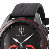 Buy Shop Maserati Traguardo Chronograph Black Dial Black Leather Strap Watch for Men - R8871612023 USA Online