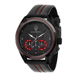 Buy Shop Maserati Traguardo Chronograph Black Dial Black Leather Strap Watch for Men - R8871612023 USA Online