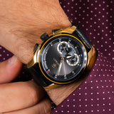 Buy Shop Maserati Traguardo Chronograph Black Dial Black Leather Strap Watch For Men - R8871612033 USA Online