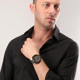 Buy Shop Maserati Traguardo Chronograph Black Dial Black Leather Strap Watch For Men - R8871612033 USA Online