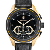 Buy Shop Maserati Traguardo Chronograph Black Dial Black Leather Strap Watch For Men - R8871612033 USA Online