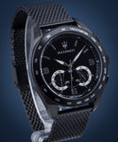 Buy Shop Maserati Traguardo Chronograph Black Dial Black Mesh Bracelet Watch For Men - R8873612031 USA Online