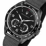 Buy Shop Maserati Traguardo Chronograph Black Dial Black Mesh Bracelet Watch For Men - R8873612031 USA Online