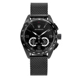 Buy Shop Maserati Traguardo Chronograph Black Dial Black Mesh Bracelet Watch For Men - R8873612031 USA Online