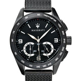 Buy Shop Maserati Traguardo Chronograph Black Dial Black Mesh Bracelet Watch For Men - R8873612031 USA Online