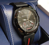 Buy Shop Maserati Traguardo Chronograph Black Dial Black Rubber Strap Watch For Men - R8871612004 USA Online