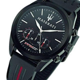 Buy Shop Maserati Traguardo Chronograph Black Dial Black Rubber Strap Watch For Men - R8871612004 USA Online