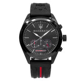 Buy Shop Maserati Traguardo Chronograph Black Dial Black Rubber Strap Watch For Men - R8871612004 USA Online