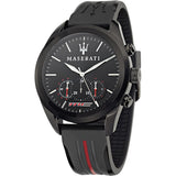 Buy Shop Maserati Traguardo Chronograph Black Dial Black Rubber Strap Watch For Men - R8871612004 USA Online