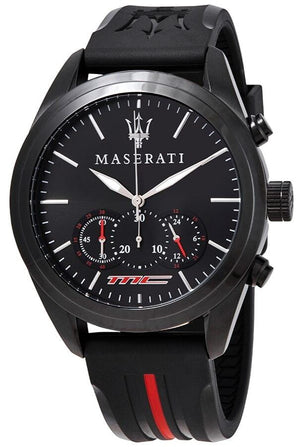 Buy Shop Maserati Traguardo Chronograph Black Dial Black Rubber Strap Watch For Men - R8871612004 USA Online