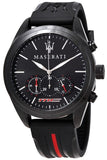 Buy Shop Maserati Traguardo Chronograph Black Dial Black Rubber Strap Watch For Men - R8871612004 USA Online