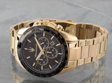 Buy Shop Maserati Traguardo Chronograph Black Dial Gold Steel Strap Watch For Men - R8873612041 USA Online