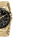 Buy Shop Maserati Traguardo Chronograph Black Dial Gold Steel Strap Watch For Men - R8873612041 USA Online