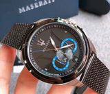Buy Shop Maserati Traguardo Chronograph Black Dial Mesh Bracelet Watch For Men - R8873612006 USA Online