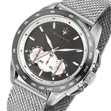 Buy Shop Maserati Traguardo Chronograph Black Dial Silver Mesh Bracelet Watch For Men - R8873612008 USA Online