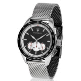 Buy Shop Maserati Traguardo Chronograph Black Dial Silver Mesh Bracelet Watch For Men - R8873612008 USA Online