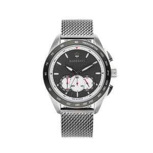 Buy Shop Maserati Traguardo Chronograph Black Dial Silver Mesh Bracelet Watch For Men - R8873612008 USA Online