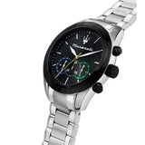 Buy Shop Maserati Traguardo Chronograph Black Dial Silver Steel Strap Watch for Men - R8873612061 USA Online