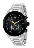 Buy Shop Maserati Traguardo Chronograph Black Dial Silver Steel Strap Watch for Men - R8873612061 USA Online