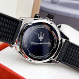 Buy Shop Maserati Traguardo Chronograph Blue Dial Black Silicone Strap Watch For Men - R8871612044 USA Online