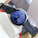 Buy Shop Maserati Traguardo Chronograph Blue Dial Black Silicone Strap Watch For Men - R8871612044 USA Online